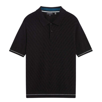 Black - Front - Ted Baker Mens Chevron Collared Polo Shirt