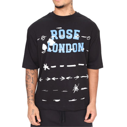 Black - Lifestyle - Rose London Mens Graffiti Relaxed Fit T-Shirt