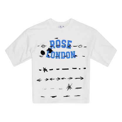 Off White - Front - Rose London Mens Graffiti Relaxed Fit T-Shirt