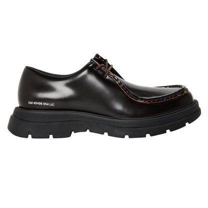 Brown - Front - Steve Madden Mens Reice Leather Backless Flat Mules