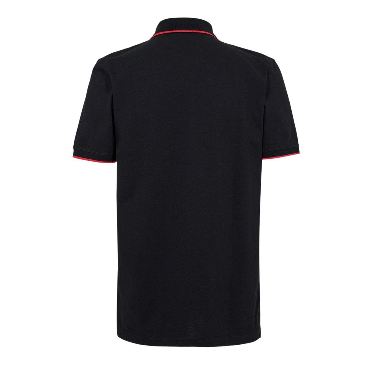 Black - Back - Hugo Mens Logo Ribbed Polo Shirt