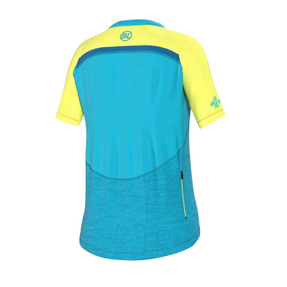 Yellow - Back - Bicycle Line Womens-Ladies Pedavena Colour Block Cycling Jersey