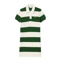 Cream-Dark Green - Front - Lacoste Womens-Ladies French Made Polo Shirt Dress
