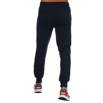 Navy - Back - Puma Mens Small Logo Cuffed Jogging Bottoms