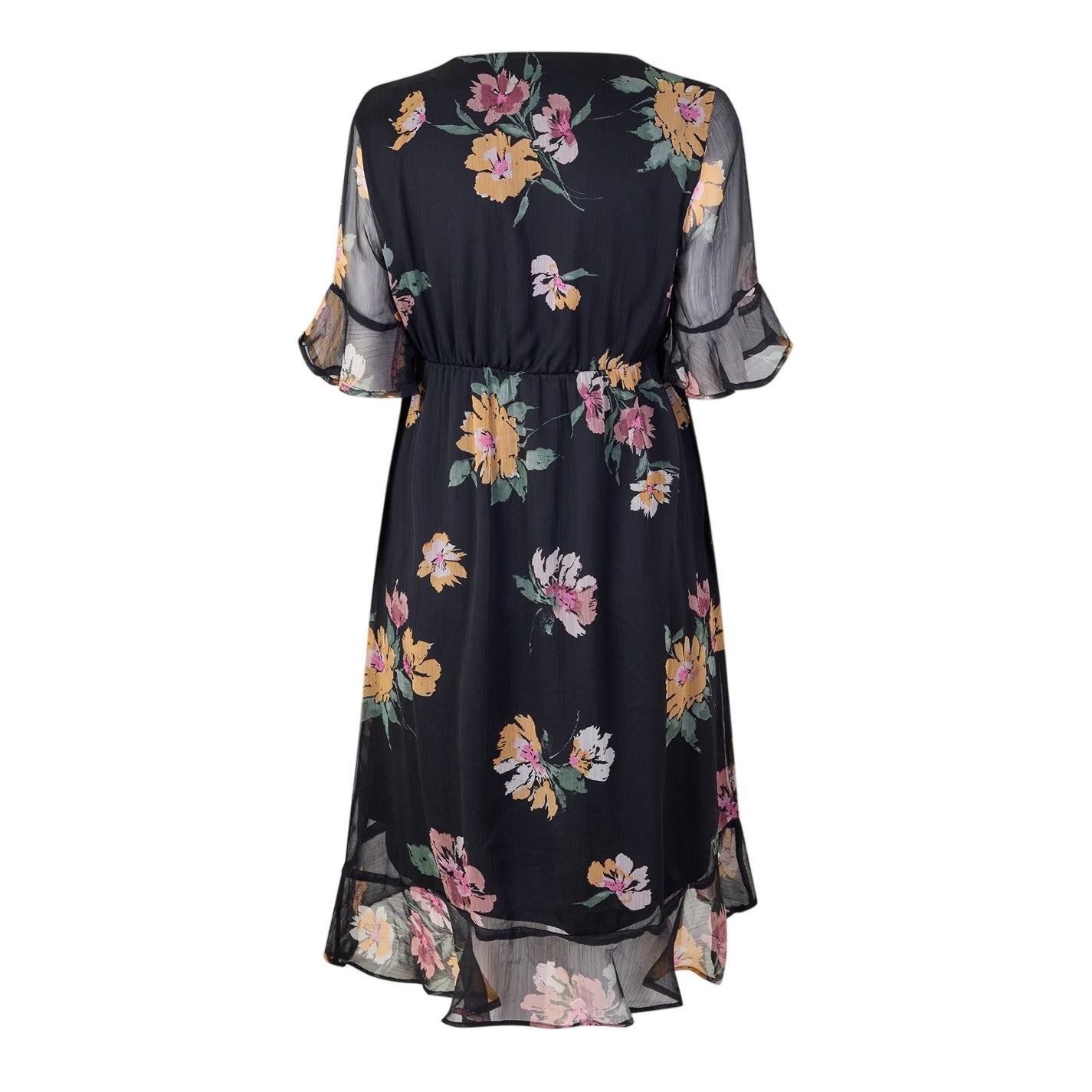 Black - Back - Vero Moda Womens-Ladies Mo Smilla V Neck Midi Dress
