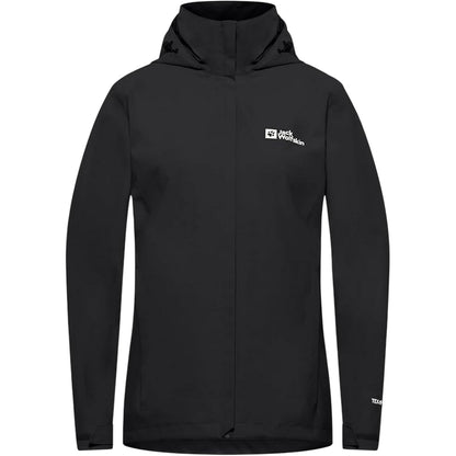 Black - Front - Jack Wolfskin Womens-Ladies Trailtime Waterproof Jacket
