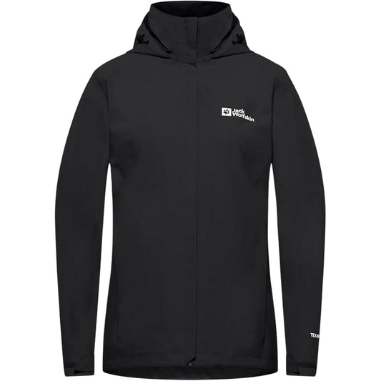 Black - Front - Jack Wolfskin Womens-Ladies Trailtime Waterproof Jacket