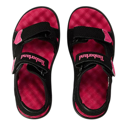 Black-Bright Pink - Side - Timberland Baby Perkins Row Sandals