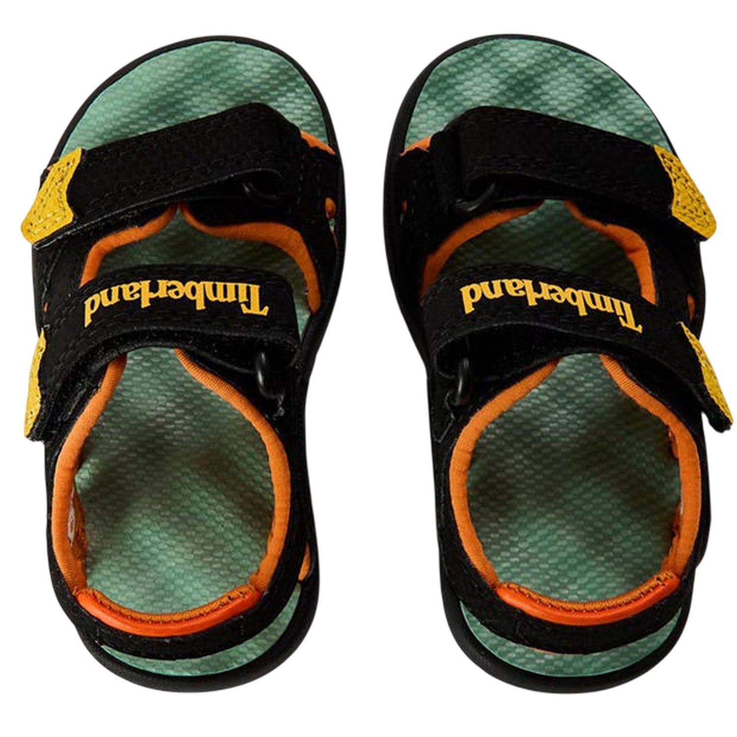 Black-Yellow - Side - Timberland Baby Perkins Row Sandals