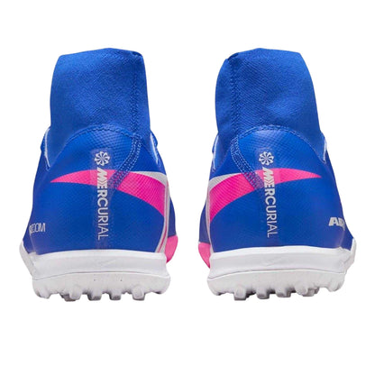 Blue-White-Pink - Back - Nike Mens Mercurial Superfly 10 Academy Football Boots