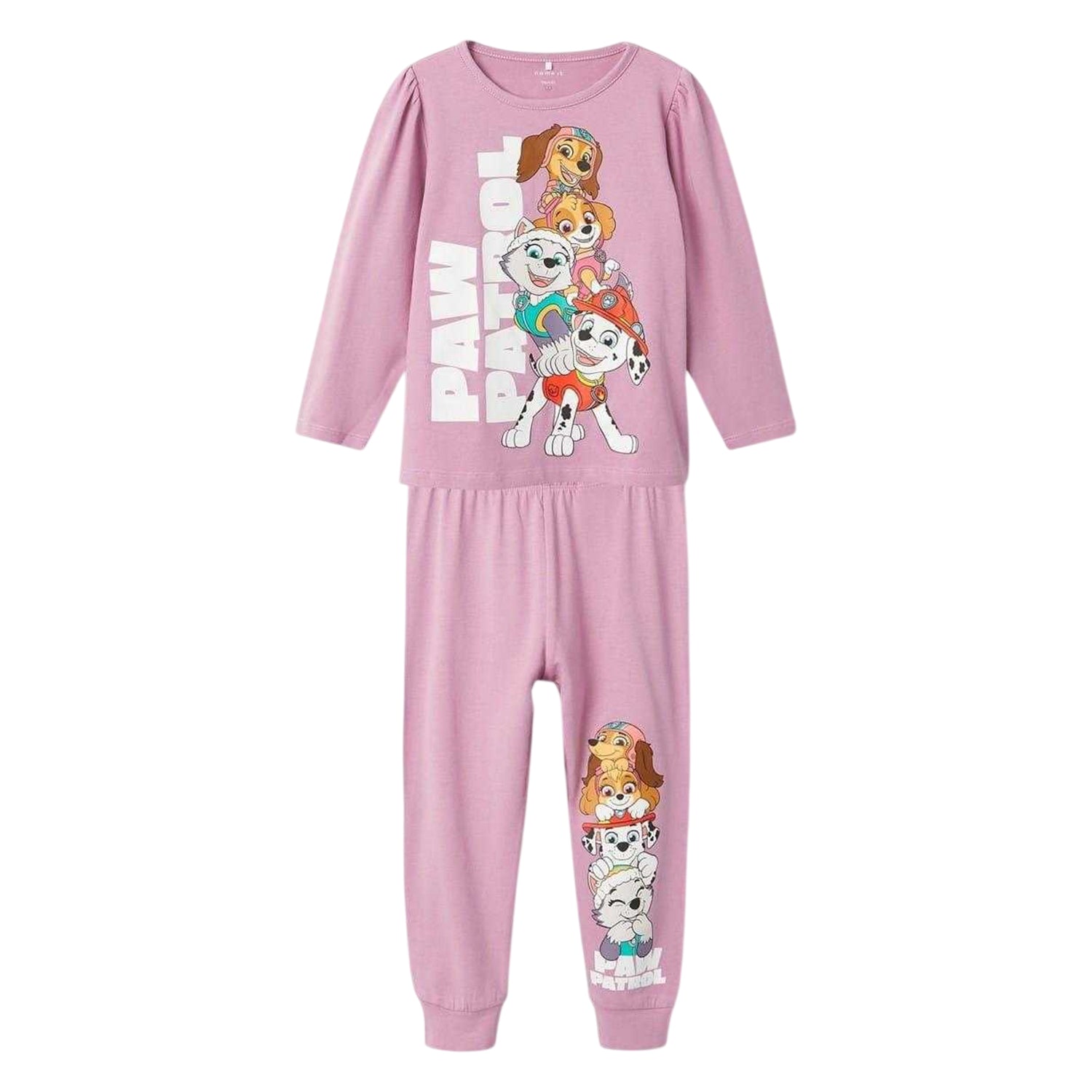 Mauve-Orchid - Front - Paw Patrol Girls Characters Long Pyjama Set
