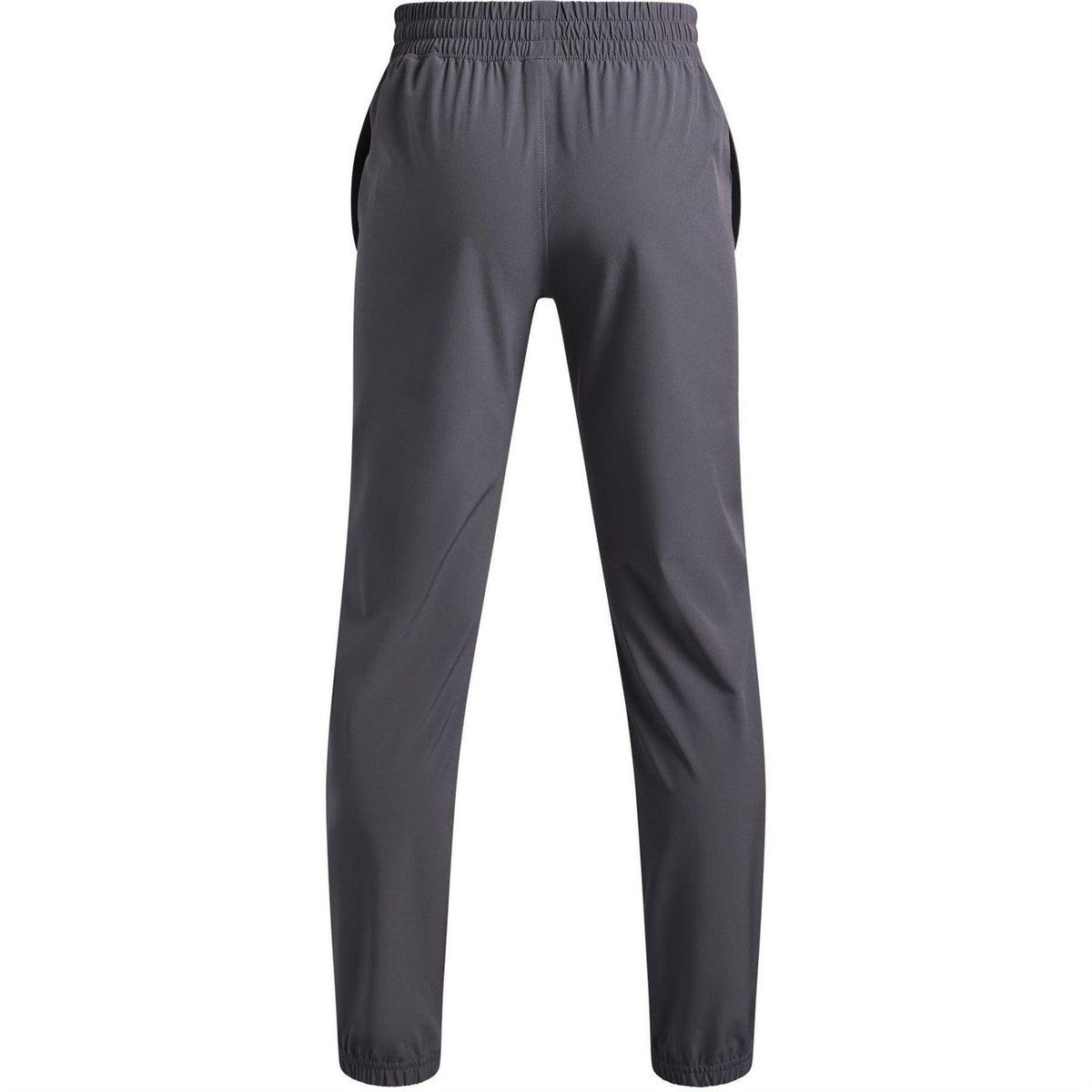 Castle Rock Grey-Black - Back - Under Armour Childrens-Kids Vibe Woven Relaxed Fit Joggers