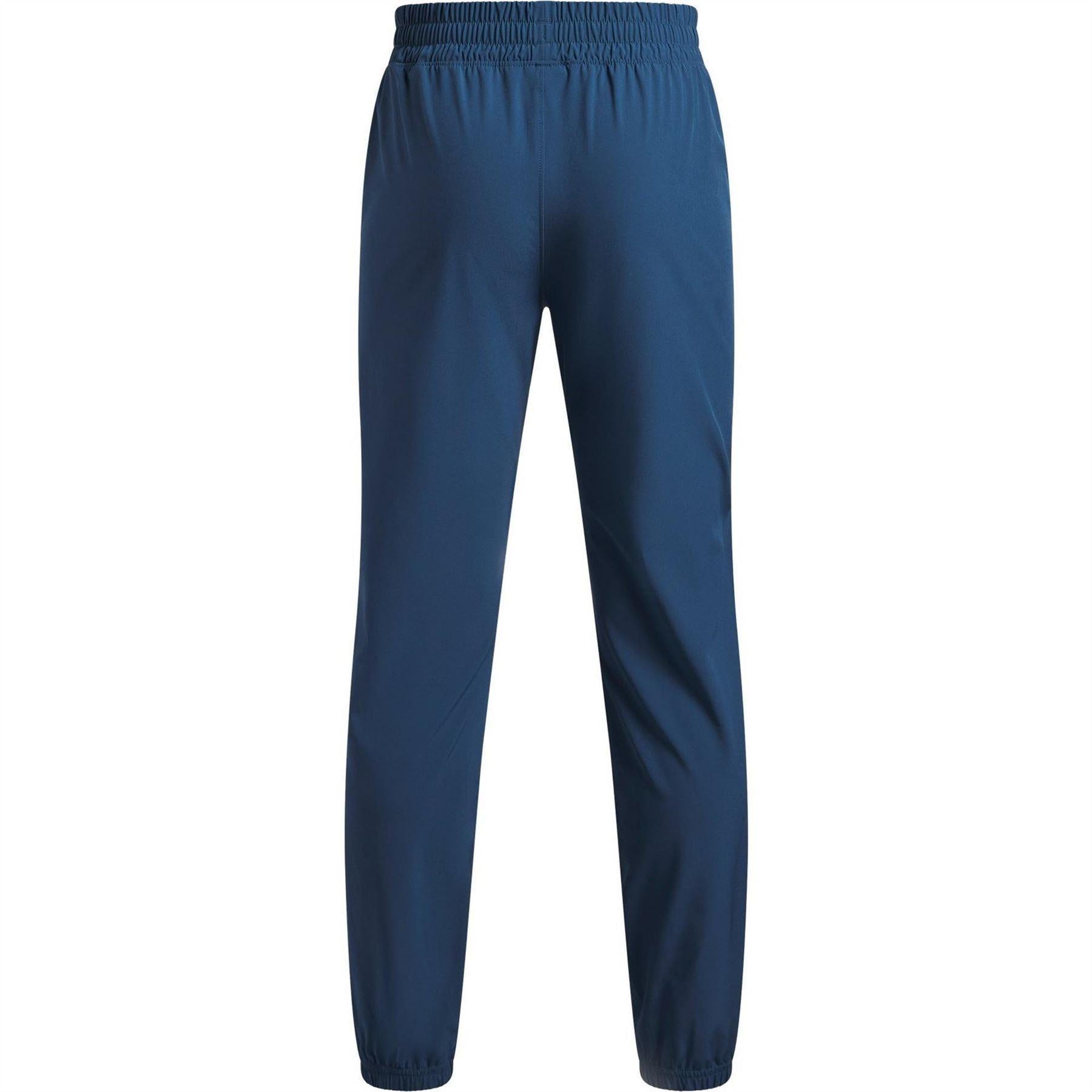 Blue-Black - Back - Under Armour Childrens-Kids Vibe Woven Relaxed Fit Joggers