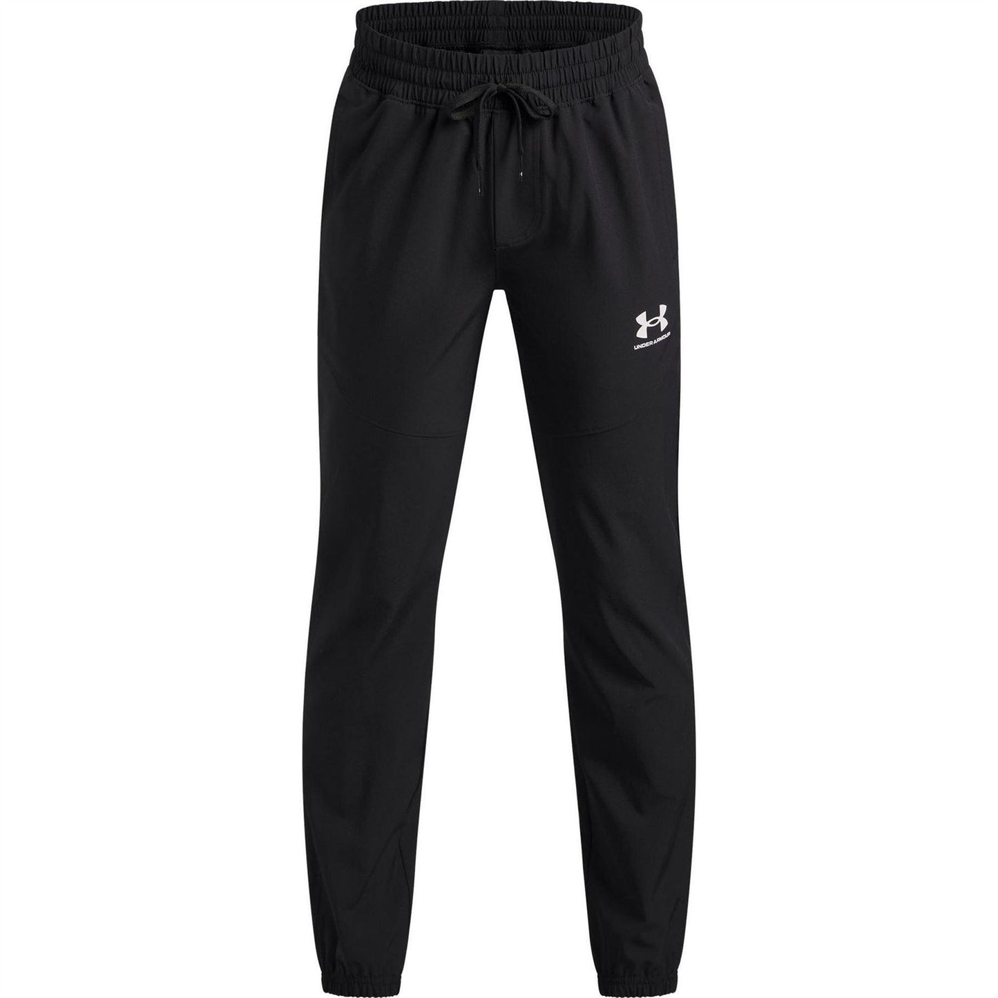 Black-White - Front - Under Armour Childrens-Kids Vibe Woven Relaxed Fit Joggers