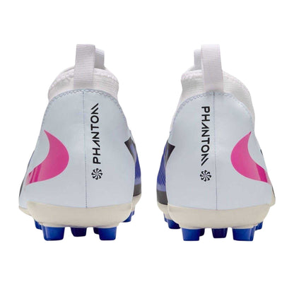 Blue-White-Pink - Back - Nike Childrens-Kids Academy Firm Ground Football Boots