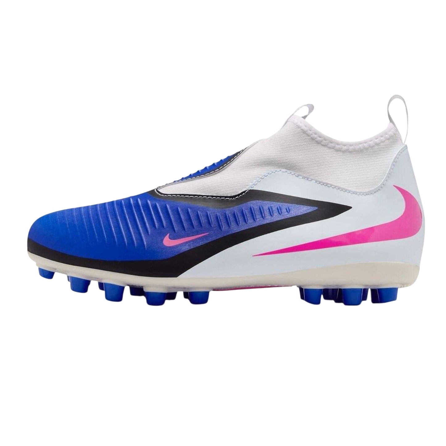 Blue-White-Pink - Side - Nike Childrens-Kids Academy Firm Ground Football Boots