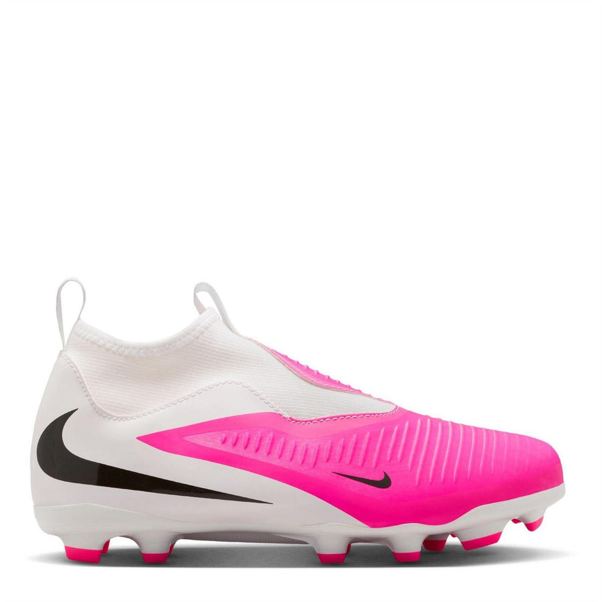 White-Pink - Front - Nike Childrens-Kids Academy Firm Ground Football Boots