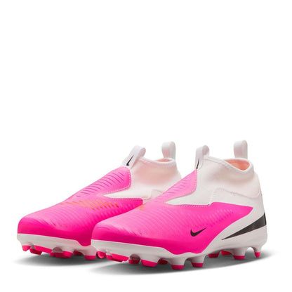 White-Pink - Lifestyle - Nike Childrens-Kids Academy Firm Ground Football Boots