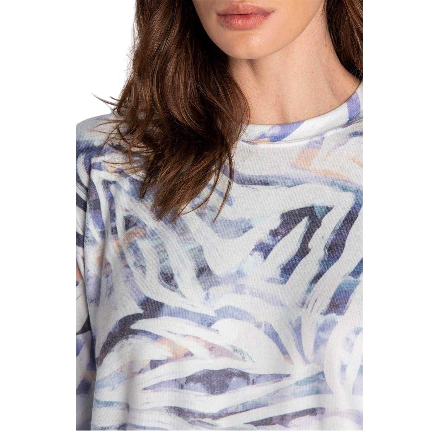 Blue Grey - Side - PJ Salvage Womens-Ladies Jersey Long-Sleeved Pyjama Top