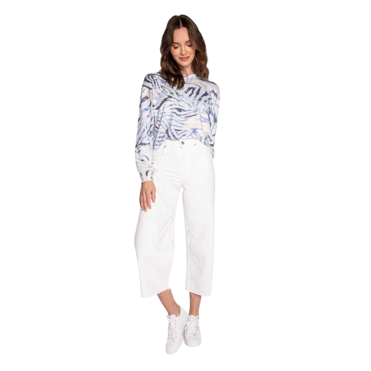 Blue Grey - Lifestyle - PJ Salvage Womens-Ladies Jersey Long-Sleeved Pyjama Top