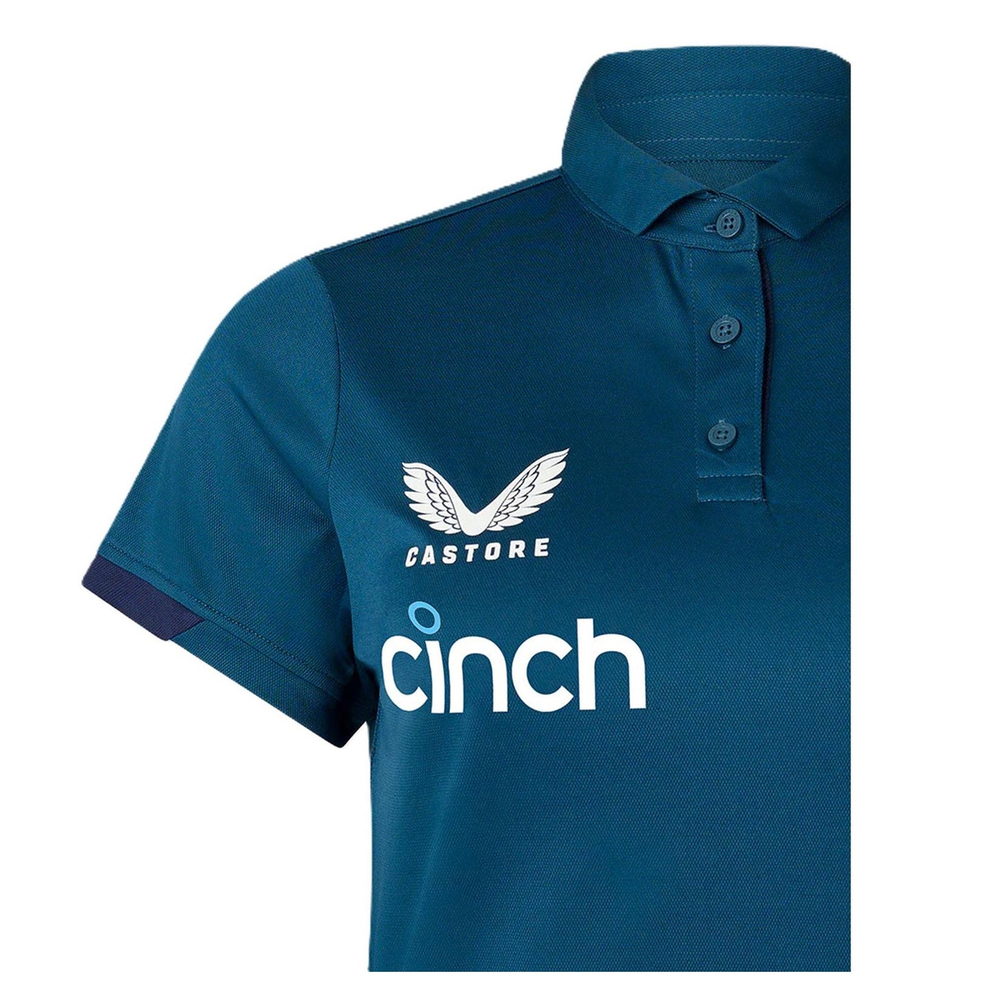 Peacoat - Side - Castore Womens-Ladies England Cricket Training Polo Shirt
