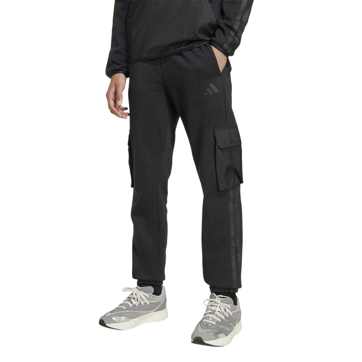 Black - Side - Adidas Childrens-Kids Utility Fleece Joggers
