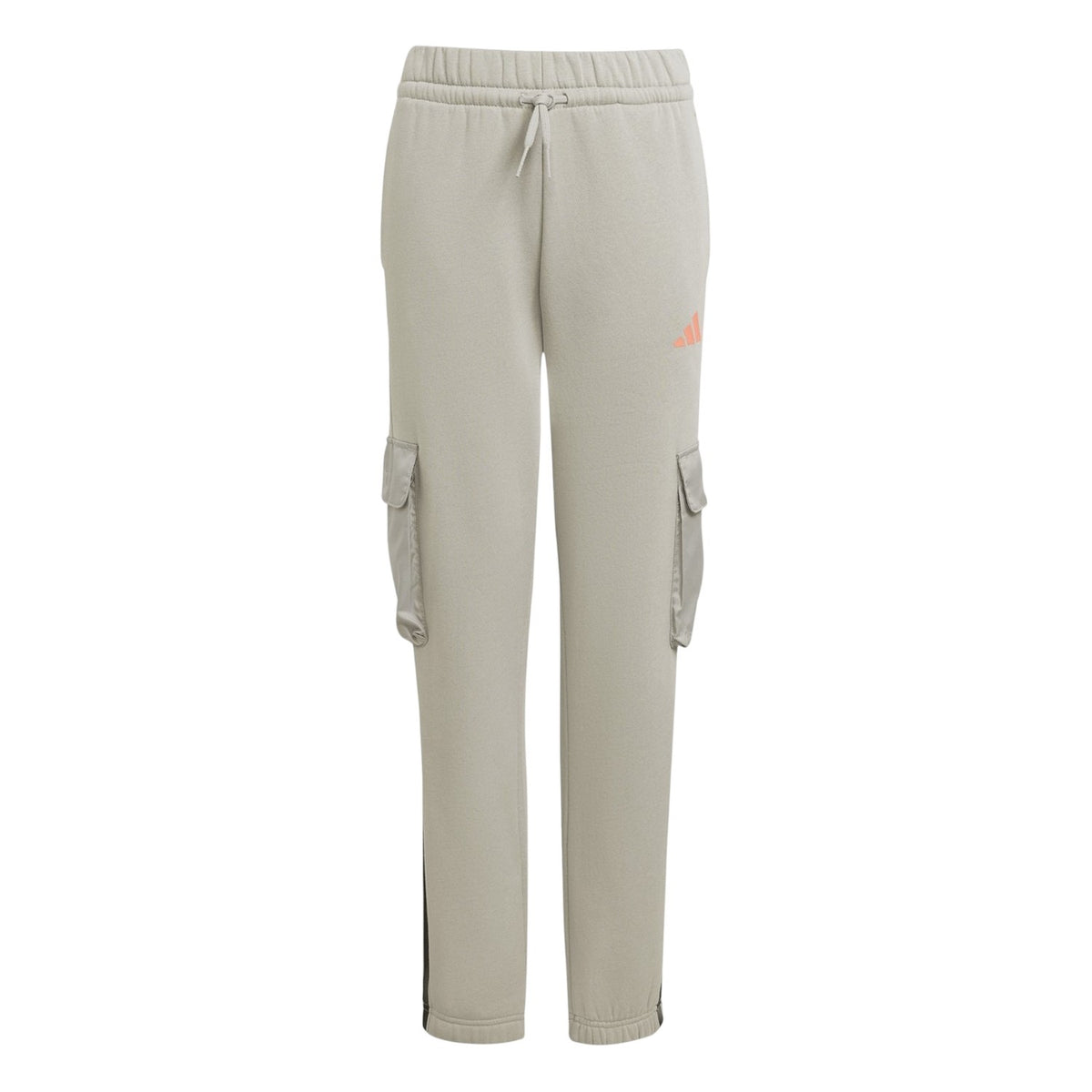 Grey-Coral - Front - Adidas Childrens-Kids Utility Fleece Joggers