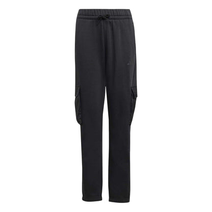 Black - Front - Adidas Childrens-Kids Utility Fleece Joggers