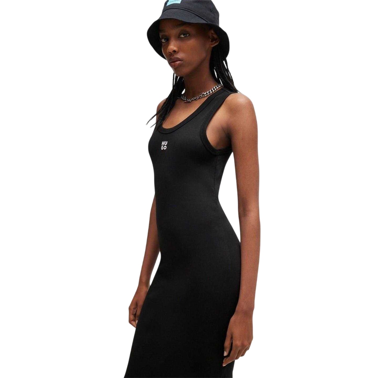 Black - Side - Hugo Womens-Ladies Nalimera Bodycon Dress