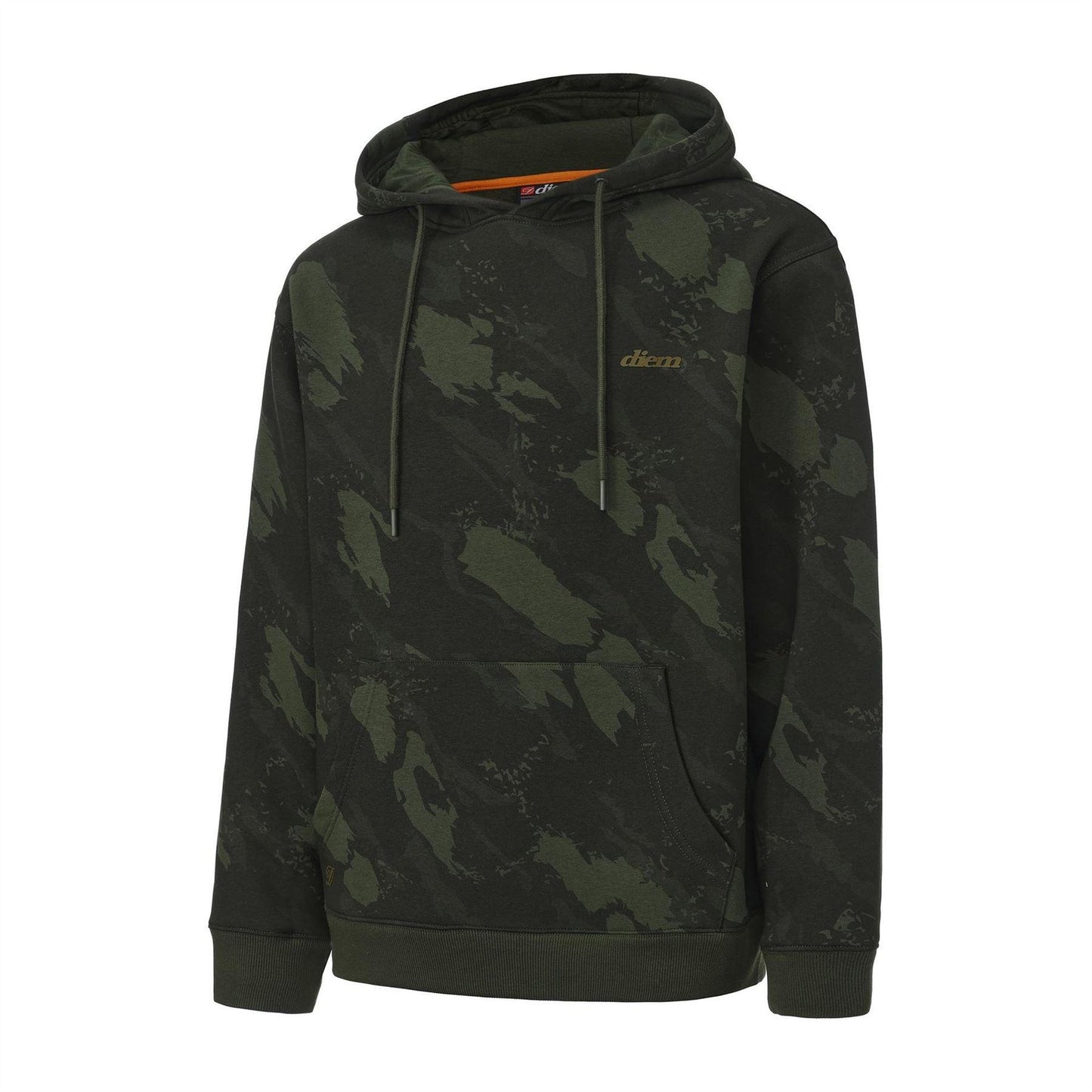 Dark Camo - Side - Diem Mens Angler Drawstring Hoodie