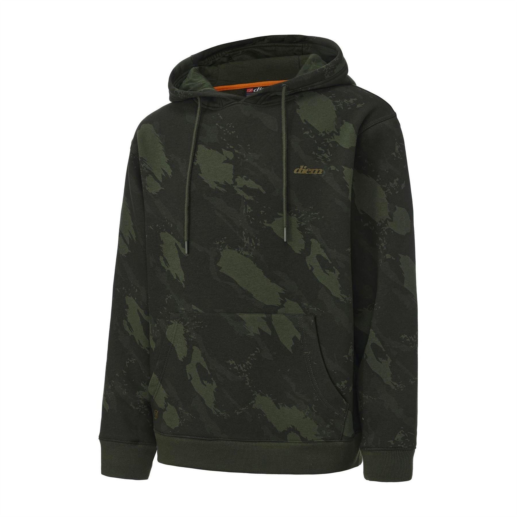 Dark Camo - Side - Diem Mens Angler Drawstring Hoodie