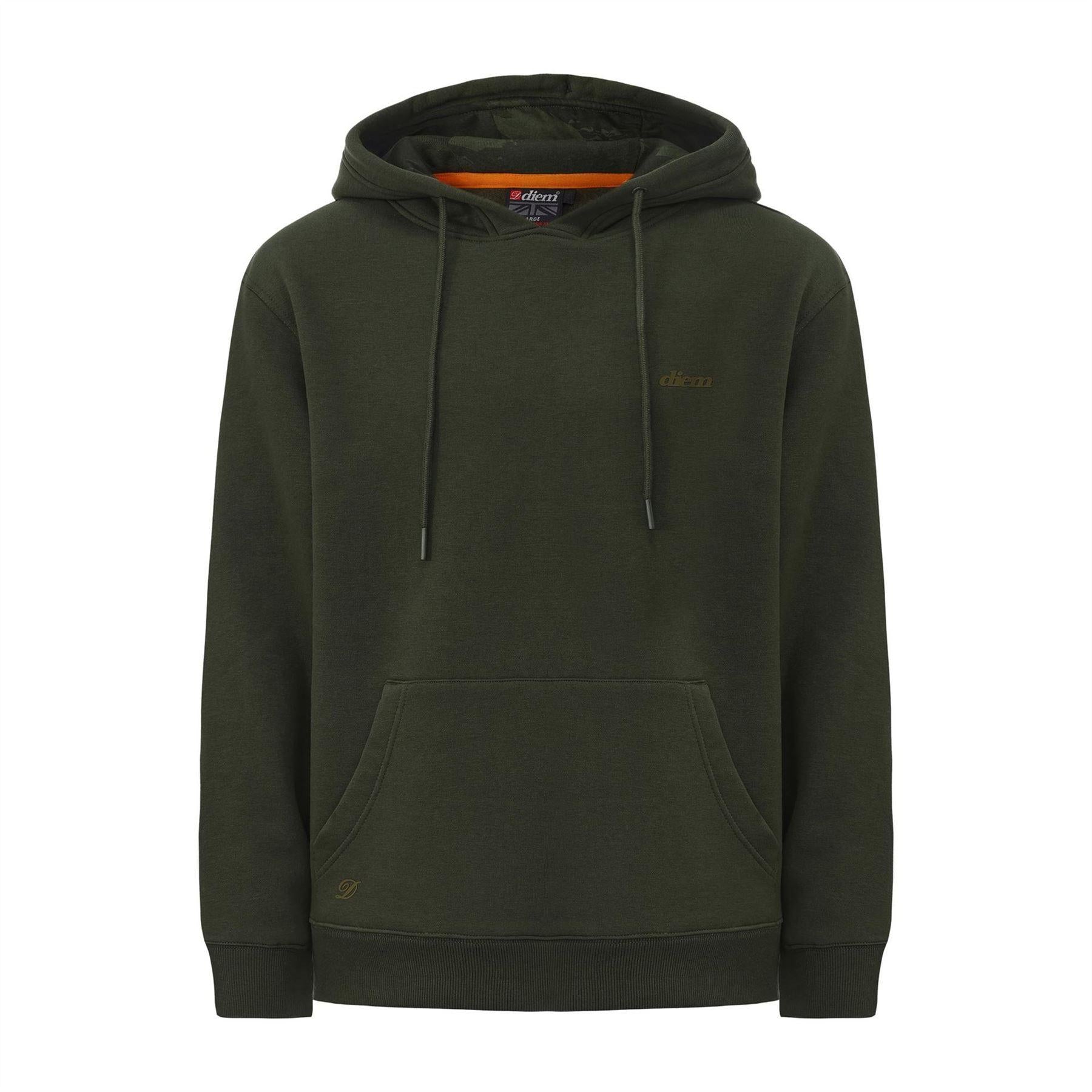 Green - Front - Diem Mens Angler Drawstring Hoodie