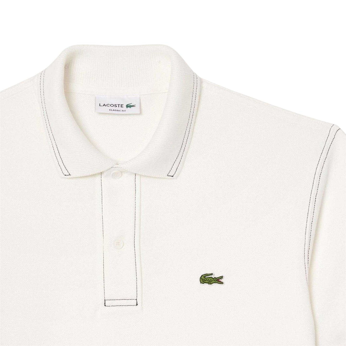 White - Side - Lacoste Mens L.12.12 Pique Heavy Classic Polo Shirt
