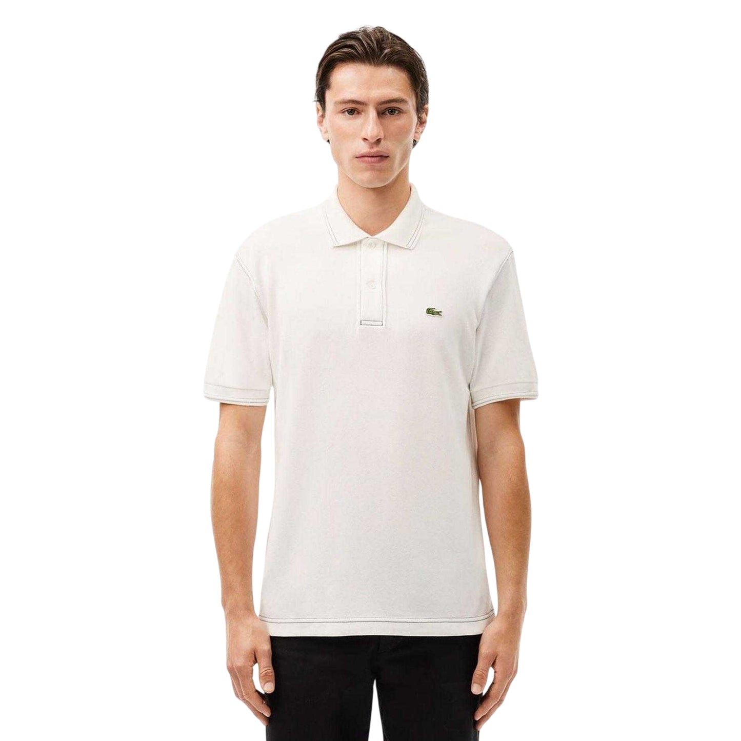 White - Lifestyle - Lacoste Mens L.12.12 Pique Heavy Classic Polo Shirt