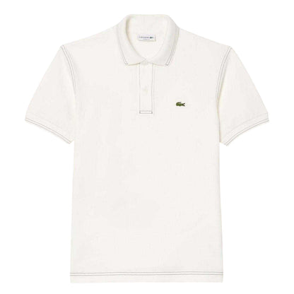 White - Front - Lacoste Mens L.12.12 Pique Heavy Classic Polo Shirt