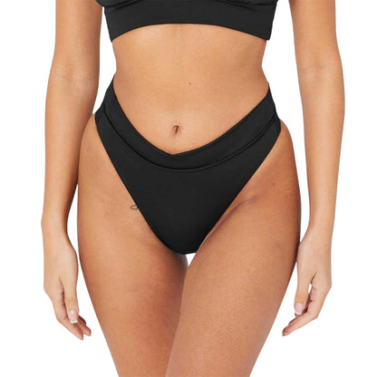 Black - Side - Seafolly Womens-Ladies Plain Stretch Briefs