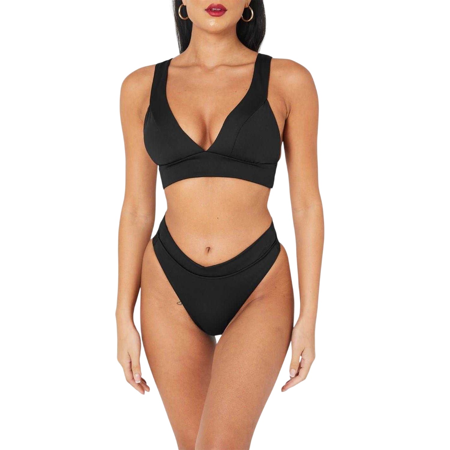 Black - Pack Shot - Seafolly Womens-Ladies Plain Stretch Briefs