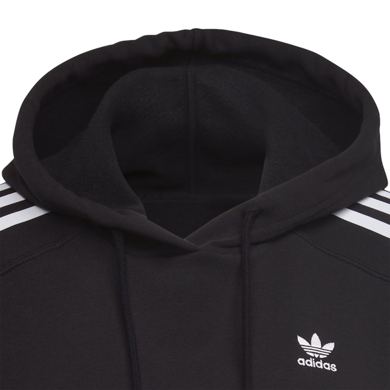 Black - Back - Adidas Womens-Ladies Classics Loose Fit Crop Hoodie