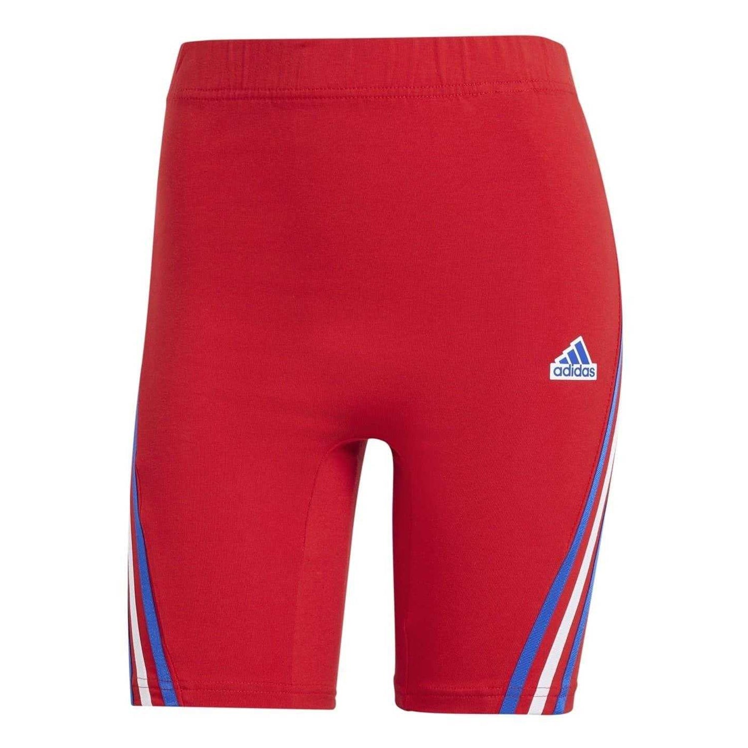 Red - Front - Adidas Womens-Ladies 3 Stripes Cycling Shorts
