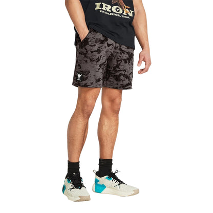 Brown - Side - Under Armour Mens Icon Fleece Camo Shorts