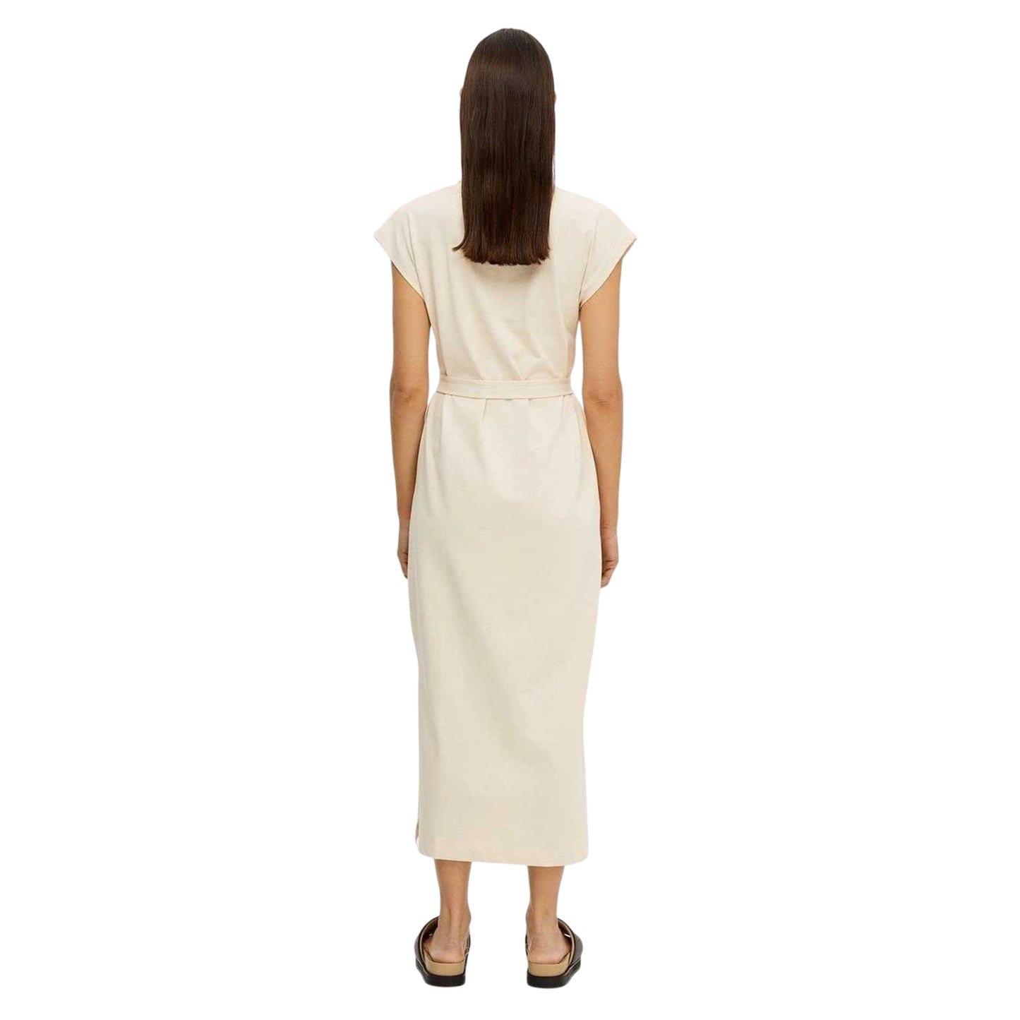 Birch - Back - Selected Femme Womens-Ladies Belted V Neck Dress
