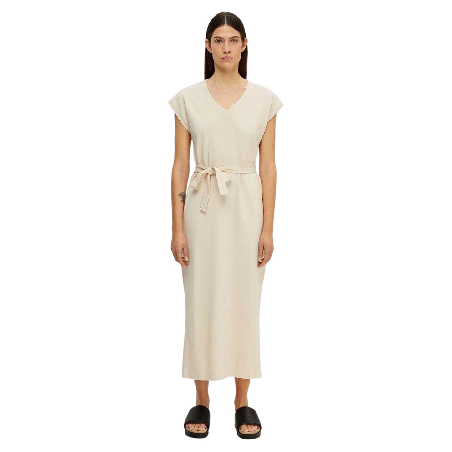Birch - Side - Selected Femme Womens-Ladies Belted V Neck Dress