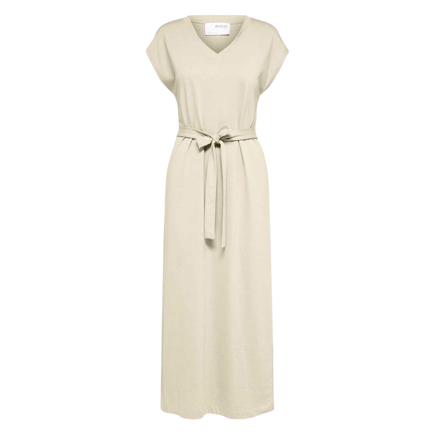 Birch - Front - Selected Femme Womens-Ladies Belted V Neck Dress