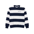 Cream-Dark Blue - Front - Lacoste Womens-Ladies French Made Oversized Sweatshirt