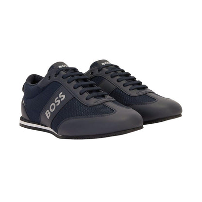 Navy - Front - Boss Mens Rusham Trainers