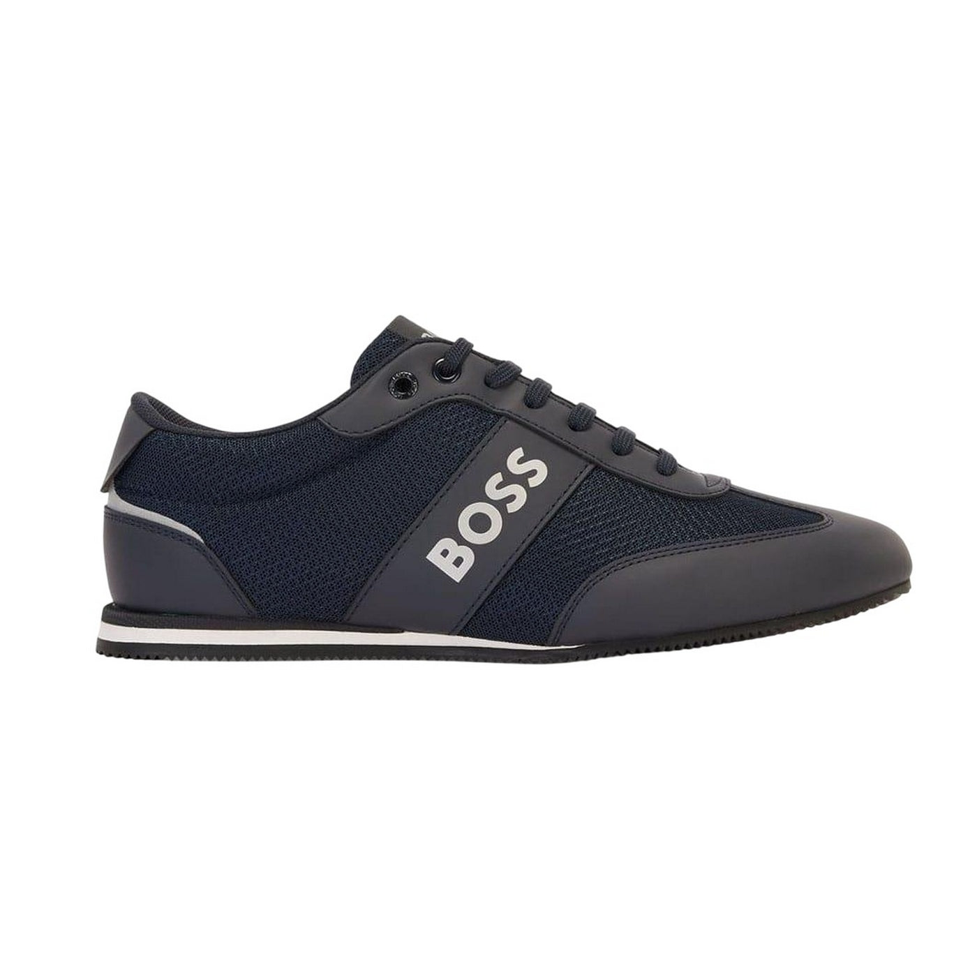 Navy - Side - Boss Mens Rusham Trainers