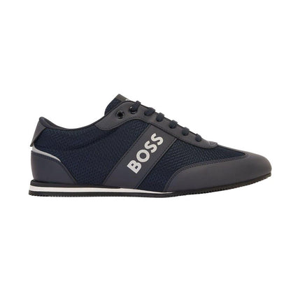 Navy - Side - Boss Mens Rusham Trainers