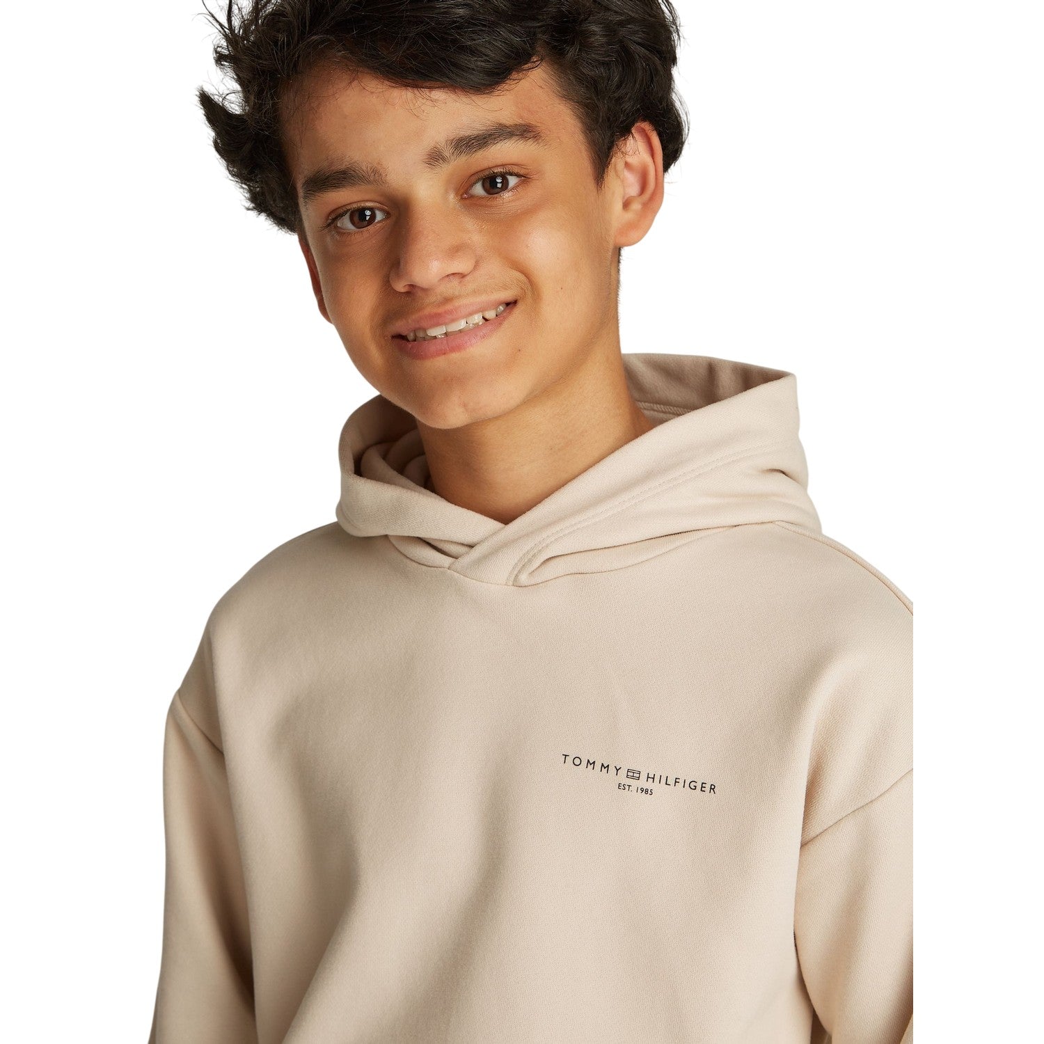 Beige - Side - Tommy Hilfiger Childrens-Kids 1985 Hoodie