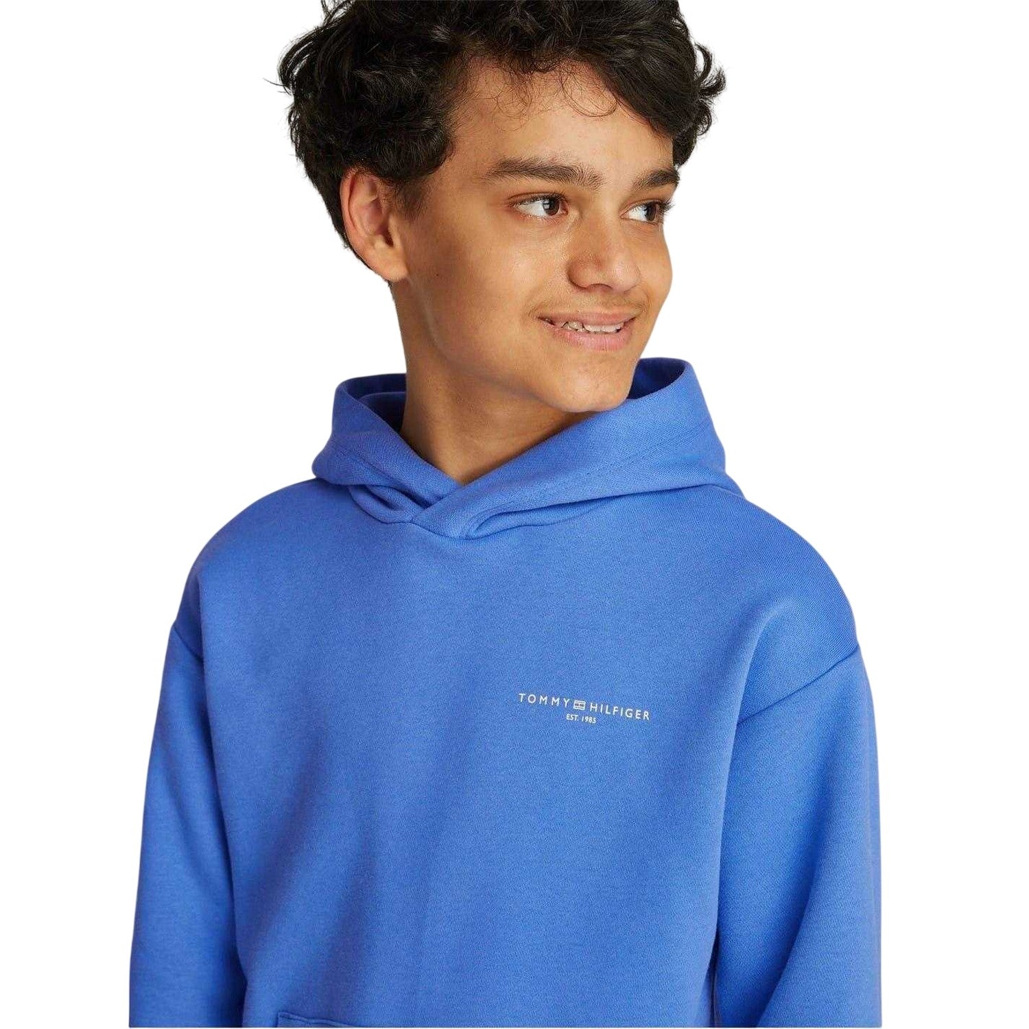 Blue - Side - Tommy Hilfiger Childrens-Kids 1985 Hoodie
