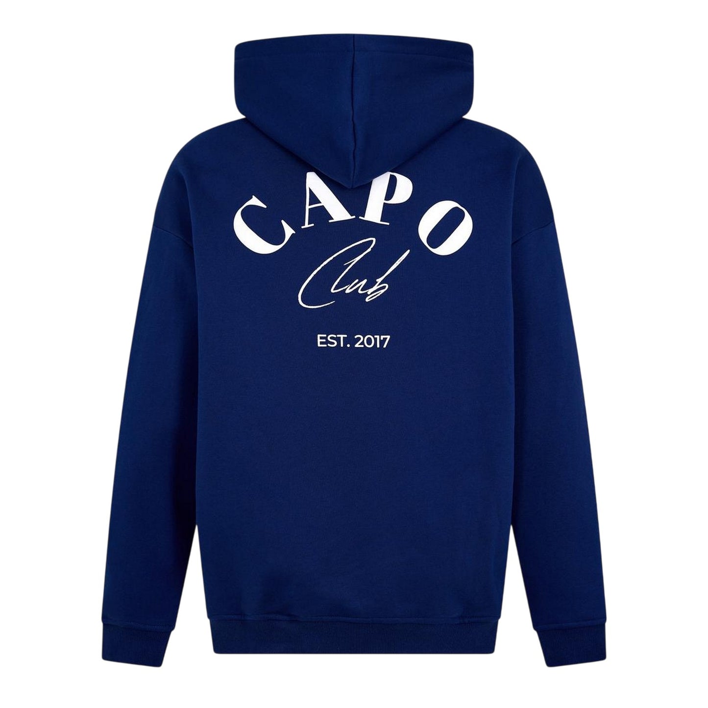 Navy-White - Back - Capo Mens Club Hoodie